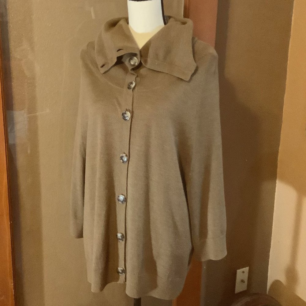Theory Wool Blend Button wide collar Cardigan